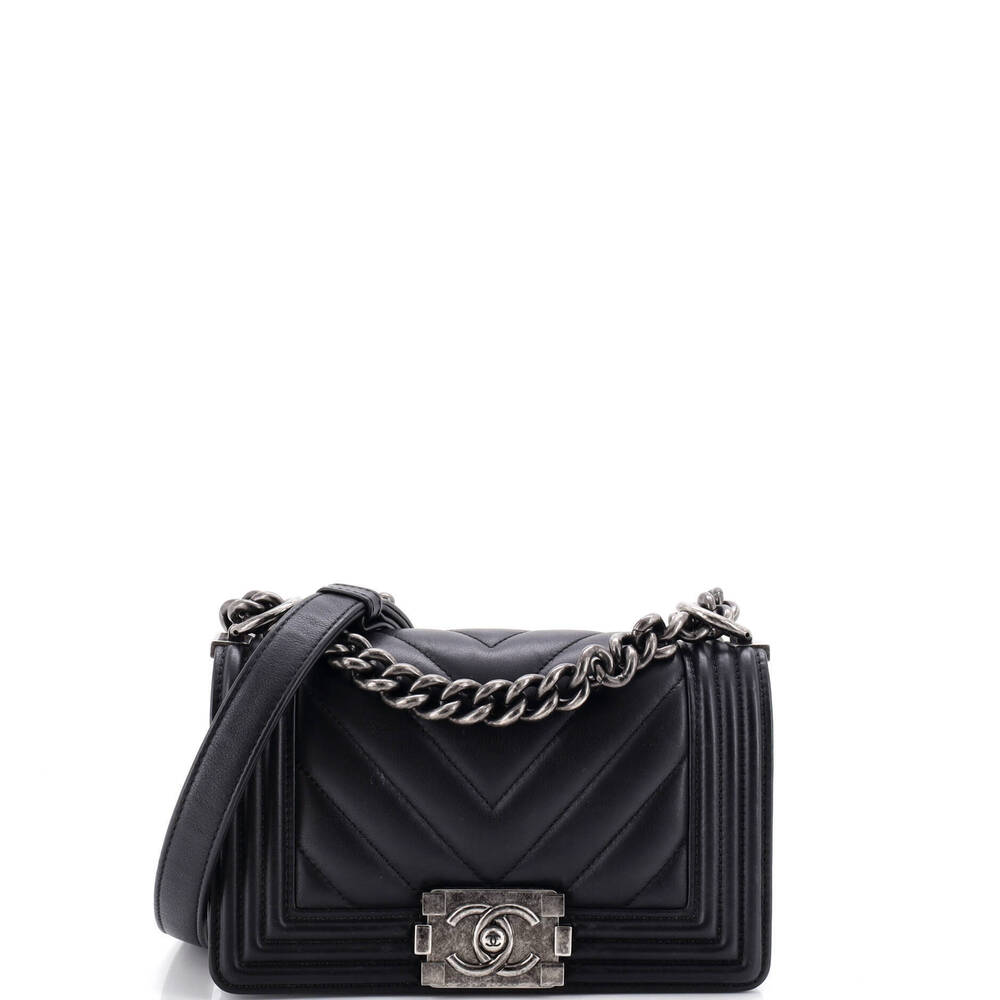 Chanel Small Boy Flap Bag Chevron Calfskin